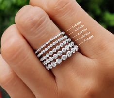 💢 𝐈𝐭𝐞𝐦 𝐃𝐞𝐬𝐜𝐫𝐢𝐩𝐭𝐢𝐨𝐧 💢 Floating Bubble Wedding Band Women / Single Prong Set Full Eternity Band / Floating Moissanite Stacking Rings / Bridal Round Stone Band 💢 𝐀𝐕𝐀𝐈𝐋𝐀𝐁𝐋𝐄 𝐌𝐄𝐓𝐀𝐋𝐒 💢 ✶ Solid 925 Sterling Silver, Solid 10K, 14K, 18K White, Yellow & Rose Gold 💢 𝐒𝐓𝐎𝐍𝐄 💢 ✶ Stone Shape : Round Cut ✶ Stone Type : Moissanite  ✶ Carat Weight : 0.18 Ct To 2.80 Ct (Depends On Finger Size) ✶ Moissanite Color : Colorless ✶ Moissanite Clarity : VVS1   💢 𝐓𝐎𝐓𝐀𝐋 𝐂𝐀𝐑? Stack Diamond Rings, Stackable Lab Grown Diamond Jewelry For Wedding, Stackable Lab-grown Diamond Jewelry For Wedding, Dazzling Stackable Wedding Jewelry, Stackable Fine Jewelry Eternity Band For Wedding, Dazzling Stackable Eternity Band For Wedding, Stackable Eternity Band For Weddings, Stackable Round Cut Moissanite Diamond Ring, Stackable Wedding Eternity Band In Fine Jewelry