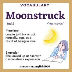 a poster with the words moontruck and an image of a woman sitting at her desk