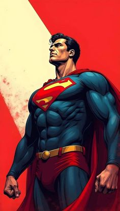 a man in a superman suit standing with his hands on his hips