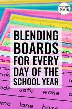 the words blending boards for every day of the school year