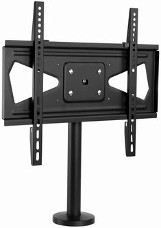 an image of a flat screen tv mounted on a stand with two holes in the middle