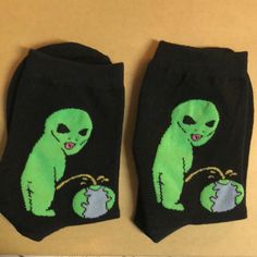 One Size Fits All Alien Socks, Hosiery, One Size Fits All, On Earth, Womens Sizes, Socks, Women Accessories, Women Shopping, Black