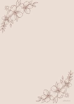 a drawing of flowers on a beige background