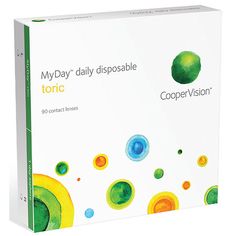 MyDay Daily Toric 90 pack Packaging: 90 Lenses per box Annual Supply: 8 boxes (4 per eye) Wear Schedule: Daily Replacement: Single Use / Daily Lens Material: Stenfilcon A Manufacturer: CooperVision Your eyes are working all day. Shouldn’t your daily disposable lenses, too? That’s why CooperVision® designed CooperVision®MyDay® to provide everything you need for an exceptional overall daily disposable experience: uncompromised comfort, easy lens insertion and removal, and a highly breathable lens Contact Lenses, Reading Glasses, Lenses