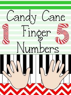 candy cane finger numbers on a piano keyboard