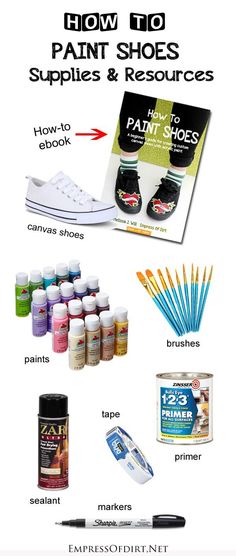 how to paint shoes supplies and resources