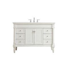 a white bathroom vanity with two sinks and drawers