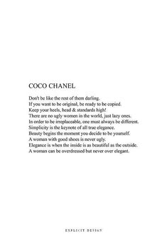 the back cover of coco chanel's book