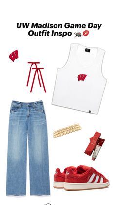 University of Wisconsin Madison aesthetic outfit inspo freshmen game day Outfit Campus, Uw Madison, Day Outfits, Gameday Outfit, Cute Fits, Game Day, Outfit Of The Day, Outfit Inspo