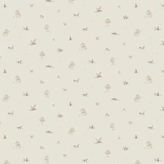 a white wallpaper with animals and trees on it's side, in neutral colors