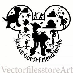 mickey mouse silhouette with the words love and affection in it's heart shaped shape