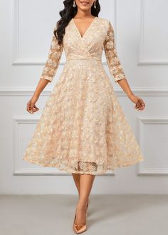 #vneck #lace #stylish #modern #stylishdress #partydress #quarterlength #stylishsleeve Sheer V-neck Lace Dress For Spring, Beige Lace Dress With V-neck, V-neck Lace Dress With Floral Embroidery For Party, V-neck Floral Embroidered Lace Party Dress, Beige Knee-length Lace Dress With Lace Patchwork, Beige V-neck Lace Dress For Party, Beige V-neck Lace Dress For Spring, Designer Party Dresses, Long Kurti Designs