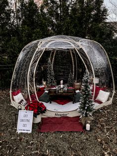 Cozy Christmas luxury picnic igloo Christmas Luxury Picnic, Igloo Party Ideas, Igloo Decorating Ideas, Christmas Picnic Ideas, Igloo Picnic, Diy Party Rentals, Christmas Engagement Proposal, Winter Wonderland Event, Christmas Picnic