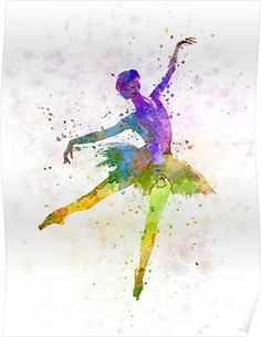 a watercolor painting of a ballerina