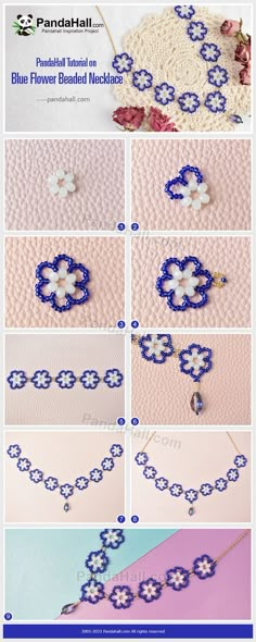 the instructions for how to make beaded bracelets with beads and flowers on them