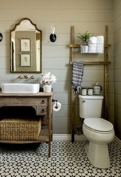 the bathroom is clean and ready to be used by someone in their home or business