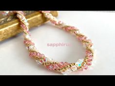 【ビーズステッチ初級】スワロフスキーで作るビーズのロープネックレス✨作り方 How to make a beaded necklace with Swarovski. Netting - YouTube Diy Wedding Necklace, Make A Beaded Necklace, Diy Necklace Designs, Spiral Jewelry, Beaded Necklace Tutorial, Necklace Tutorial, Beaded Bracelets Diy, Jewelry Making Tutorials