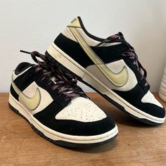 These Suede Nike Low Dunks Are Awesome. I Ordered Them And They Were Too Small. They Have Never Been Worn. Nike Shoes, Suede Nike, Low Dunks, Shoes Nike, Nike Black, Black Cream, Black Nikes, Womens Shoes Sneakers, New Color