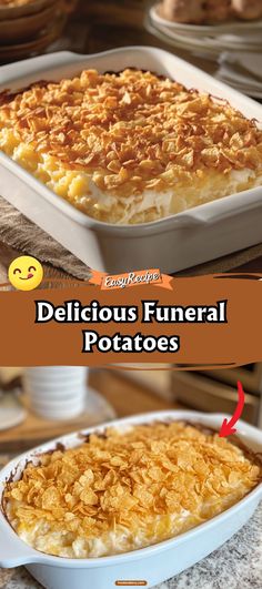 Enjoy the ultimate comfort of Funeral Potatoes, a creamy, cheesy potato casserole topped with a crispy, crunchy crust. This beloved dish is a staple at gatherings and potlucks, offering warmth and comfort with its rich, gooey goodness. #FuneralPotatoes #ComfortFood #Casserole Simply Potatoes Recipes, Christmas Potatoes, Simply Potatoes, Best Baked Potato, Cheesy Potato Casserole, Fresh Potato, Thanksgiving 2024, Cheesy Potato, Easy Potato Recipes