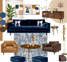 a living room filled with furniture and decor