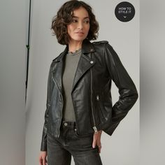 100% Leather Black Moto Jacket, Perfect Condition, Except Missing The Belt. It’s Size 12, Fits Like A Medium. Because This Is Brand New W/O Tags The Leather Has Not Been Broken In Yet So It’s Still A Little Stiff! Black Leather Jacket Outfit, Black Leather Moto Jacket, Black Moto Jacket, Racer Jacket, Trendy Jackets, Leather Jacket Outfits, Biker Leather, Leather Biker Jacket, Leather Moto