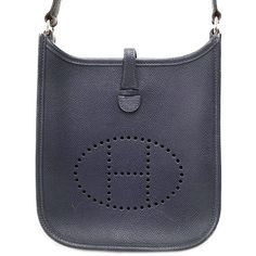 Hermes Evelyn Engraved Shoulder Bag Navy Approx. W17cm X H18cm X D5cm Shoulder Approx. 113cm Hermes Bags, Navy Color, Bag Lady, Navy, Shoulder Bag, Blue, Color