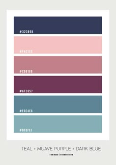 the color scheme for teal, mauve purple and dark blue