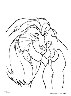 the lion and cub from disney's live - action movie, simba coloring pages