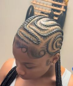 Braids To The Back Design, Dollar Sign Cornrows, 20 Braids To The Back, Scalp Braid Styles For Black Women, Stitch Braid Designs For Women, Braids On The Scalp, Back Braided Ponytail, Blonde Scalp Braids, Crowrows Braids