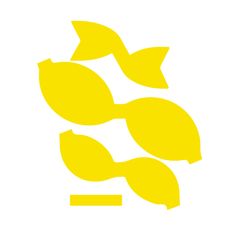 an image of three yellow leaves on a white background with the word, ` '