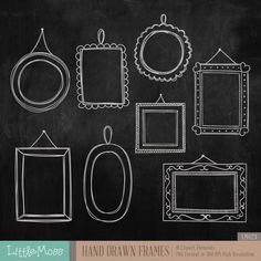 hand drawn frames on a chalkboard background