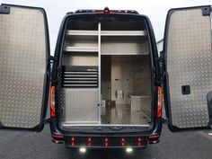 the back end of a van with its doors open