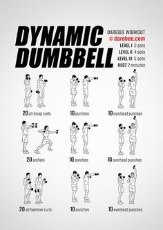 a poster showing how to do dumbbell exercises