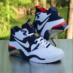 Nike Air Force 180 Olympic Men’s Size 10 Barkley White Blue Red Gold 310095-100 #Nike #BasketballShoes Royal Shoes, Cars Jeep, Dream Cars Jeep, Fresh Kicks, Dream Team