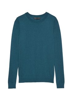 Silk Cashmere Crew-Neck Sweater | Banana Republic Teal Sweatshirt, Teal Outfits, Teal Sweater, Deep Teal, Work Attire, Teal Blue, Crew Neck Sweater, Neck Sweater, Sweater Outfits