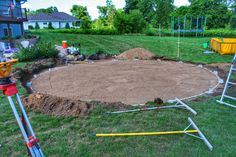 a construction site in the middle of a yard