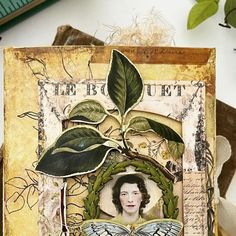 an altered photograph of a woman's face with leaves on it and the words, the be quiet