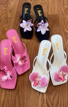 Elegant Wedding Party, Butterfly Orchid, Flower Heels, Party High Heels, Fashion Shoes Heels, Cute Shoes Heels, Flower Shoes