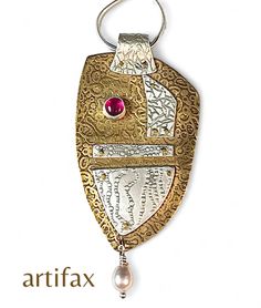 This pendent was etched on brass and silver then joined with brass rivets. A colorful garnet is tube set and soldered to the front. A hand applied patina emphasizes the texture of the etching design. A freshwater pearl is wire wrapped to the bottom of the pendant createing movement The sterling silver chain is adjustable up to 22 inches.  *Solid brass and solid sterling silver *Pink garnet *Freshwater pearl Rivets Jewelry, Rivet Jewelry, Pink Garnet, School Jewelry, Moon Jewelry, Sterling Silver Chain, Rivets, Sterling Silver Chains, Etching