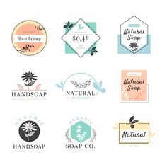 various logos for soaps and handmade goods