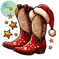 Santa Clause Boots, Decoupage Christmas Boots, Boot Stomping Illustration, Christmas Cowboy Boots, Santa’s Boots, Christmas Boots, Fashion Stand, Christmas Open House, Christmas Shoes