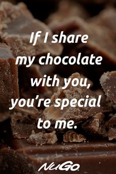 chocolate pieces with the words if i share my chocolate with you, you're special to me