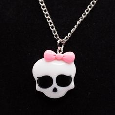 Handmade Necklace Style: Monster High Skull Length: 18" Comes With Organza Bag New Makes A Great Gift For Any Occasion Or Holiday! Don't Forget To Check Out My Other Styles! Keywords: Monster High, Frankie, Draculaura, Clawdeen, Present, Birthday, Gift, Handmade, Made In Usa, Nj Artist, Female Owned, Artisan, Craft Monster High Necklace, White Skull Print Jewelry For Gift, White Skull Print Jewelry Gift, Halloween Skull Jewelry In White, White Skull Jewelry For Halloween, White Skull-shaped Halloween Jewelry, Halloween White Skull Jewelry, White Skull Shaped Jewelry Gift, White Skull Print Jewelry