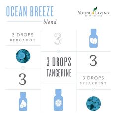 ocean breeze. bergamot, tangerine, spearmint Young Living Essential Oil Diffuser, Essential Oil Blends Recipes, Bergamot Essential Oil, Essential Oil Set