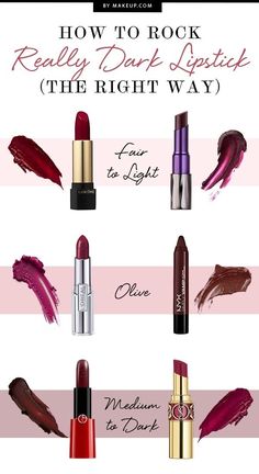 The season for dark lipstick is fast approaching! While dark lipstick shades can be tough to wear, there are ways to make this seasonal statement work for you. Here’s how! Red Lipstick Tips, Dark Lipstick Shades, Bright Pink Lipsticks, Wear Red Lipstick, Dark Lips, Pink Lipstick