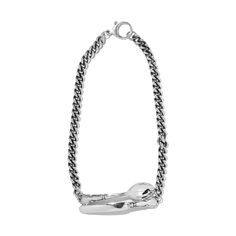 SPOON AND KNIFE NECKLACE — Enfants Richés Deprimes Knife Pendant, Knife Necklace, Curb Chain Necklace, Curb Chain, Made In The Usa, Chain Necklace, 925 Sterling Silver, Chain, Sterling Silver