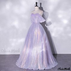 Olivia Mark - Purple Evening Gown with Mesh Shoulder and Elegant Netting for Banquets and Hostesses Purple Evening Gown, Prom Dresses Off The Shoulder, Sequin Ball Gown, Purple Fairy, Gown Pictures, Evening Wear Dresses, Glitter Ball, Gown Bridal, Girls Formal Dresses