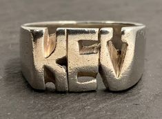 Vintage Sterling Silver Chunky 'Kev' Band Ring, UK Size Y, US Size 12, EU Size 67 1/4, Stamped 925, Band Max Width 10.5mm, Weight 8.66 Grams, Lovely Condition Cool Silver Rings, Chunky Silver Ring, Chunky Rings, Sterling Silver Hoop Earrings, Hinged Bangle, Jewelry Lookbook, Sterling Silver Hoops, Silver Hoops, Silver Hoop Earrings