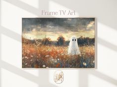 a painting of a ghost in a field with the words frame tv art above it