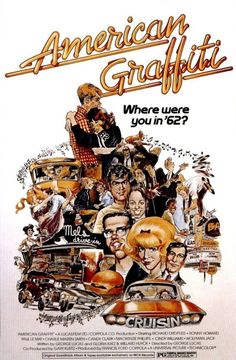 an american graffiti movie poster with the title, where are you in? written on it